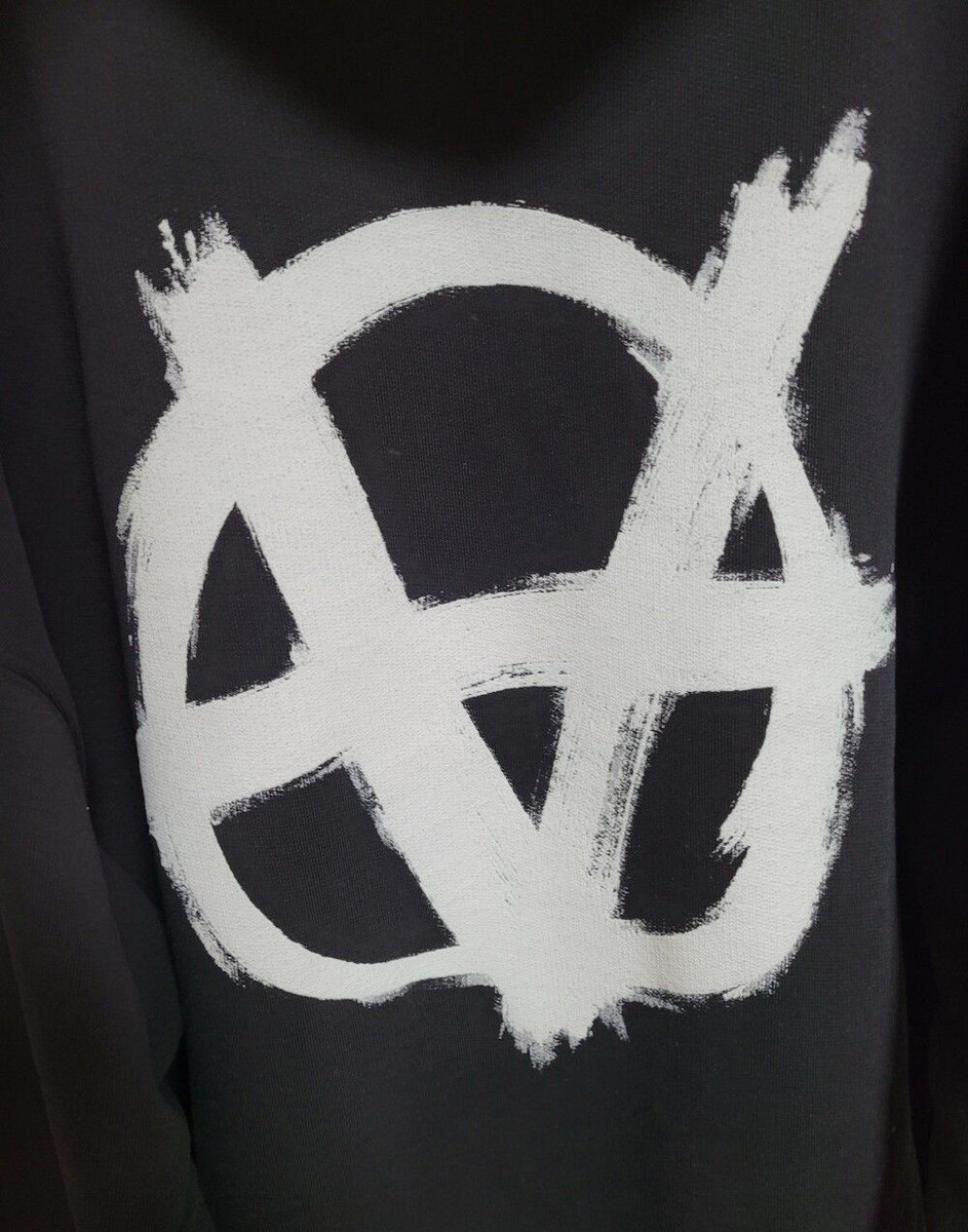 vetements Black Anarchy Lettering Oversized Hoodie S