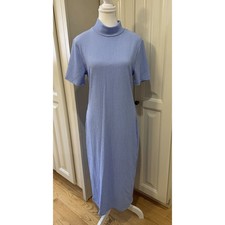 SHEIN Lavender Textured Mock Neck Midi Dress Short Sleeve Ribbed Bodycon XL