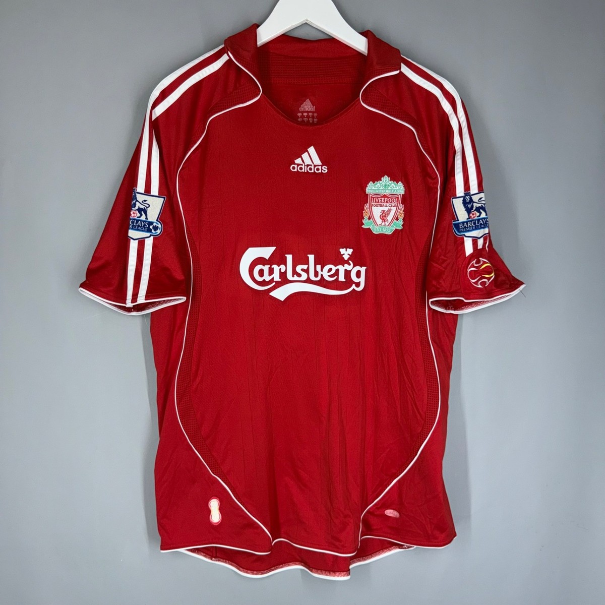 LIVERPOOL 2007/2008 HOME FOOTBALL SHIRT JERSEY ADIDAS SIZE L #19