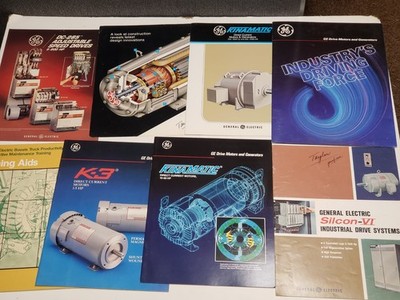 Vintage 8 Stück 1980er GE General Electric Drives & Motors Verkaufsprospekte, Datenblätter