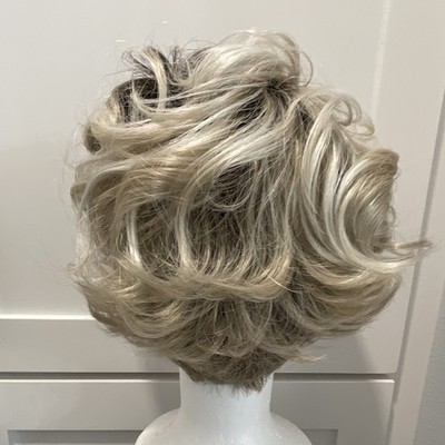 Envy by Alan Eaton Carrisa Synthetic Layered Bob Wig Classic Cap Platinum Root