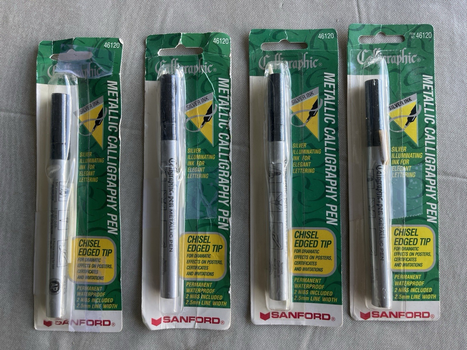 Sanford Metallic Calligraphy Pens, 4 Quantity, Chisel Tip, S