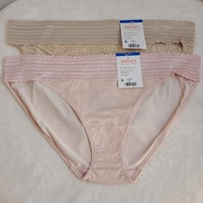 Warners 2pk Smooth Microfiber  Lace Classic Bikini Panties Size XL