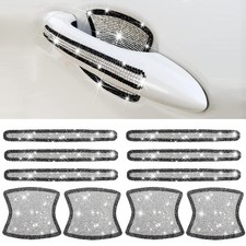 BetterJonny 10PCS Crystal Car Door Handle Scratches Protector, Rhinestone Car Do