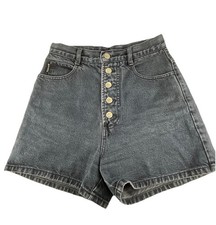 Vintage Bongo by Gene Montesano Women s High Waisted Mom Black Jean Shorts Sz 7