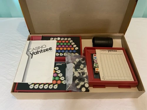 Vintage 1986 - CASINO YAHTZEE Dice Board Game - Milton Bradley - 100% Complete