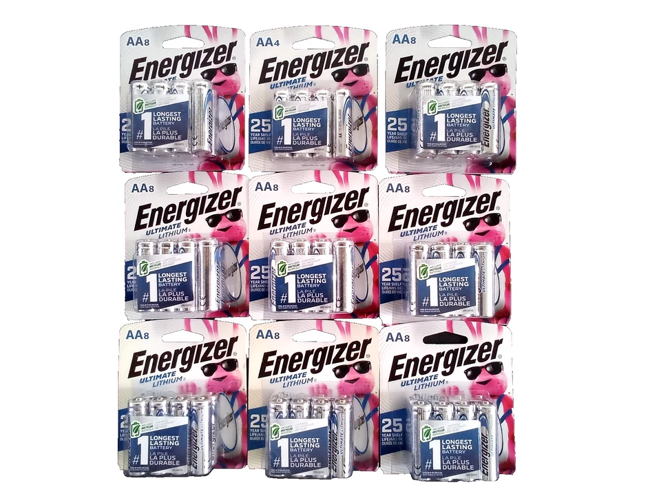 68 X ENERGIZER LITHIUM AA BATTERIES 8 PACKS 8 & 1 PACK 4 EXP 12/50, 25 YEAR LIFE - Image 3 of 4