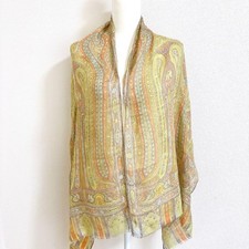 ETRO Scarf Shawl 100 silk paisley pattern orange 65 x 164cm