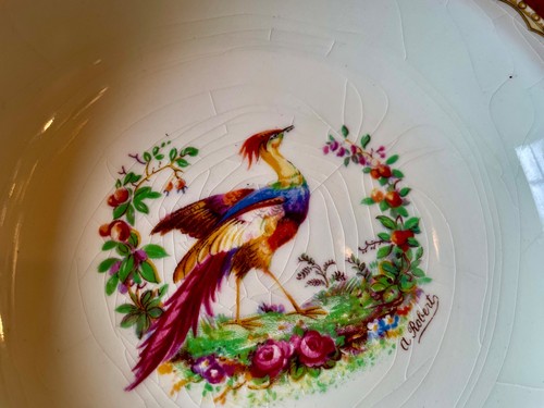 Myott Staffordshire Chelsea Bird Red Soup Bowls 8 1/2 inch 4 - Picture 3 of 10