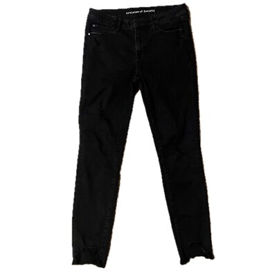 Articles of Society Flare Jeans Size 30 Black Zip Fly Frayed Hem