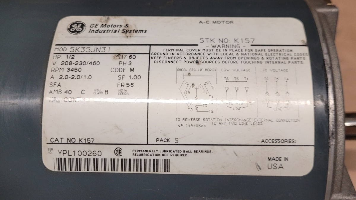 Emerson M055PWCSL-0276 1hp Furnace Motor Goodman 0131M00113