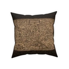 Medieval Transylvania Map - Polyester Throw Pillow by GatorDesign FIVE SIZES
