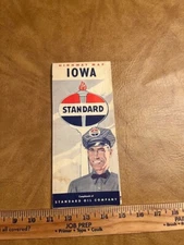 Vintage 1953 Standard Oil Company Iowa Road Map 1950's