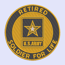 Army Retired Soldier For Life 4" Patch NOT OFFICIAL SIZE 
