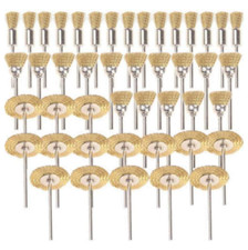 Dremel Wheel Brushes Brass Wire Rotary Tools Polish Clean Brush Shaft 45 Pieces