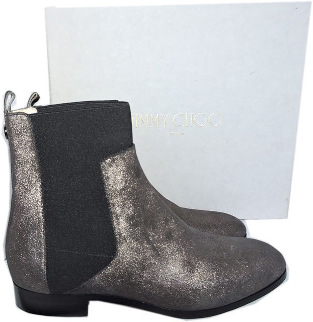 metallic shimmer booties