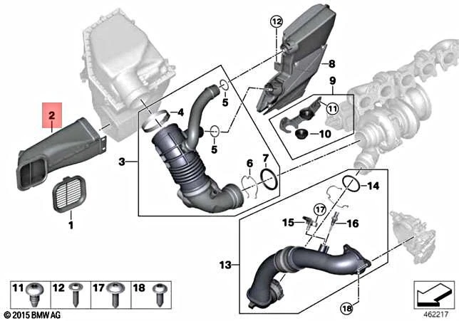 For BMW Genuine Engine Air Intake Hose Front 13717643299 | eBay 