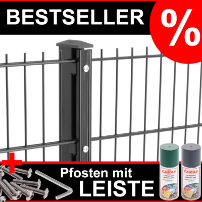 Komplett Zaun Set - Gartenzaun Doppelstabmattenzaun Zaun Zäune Garten