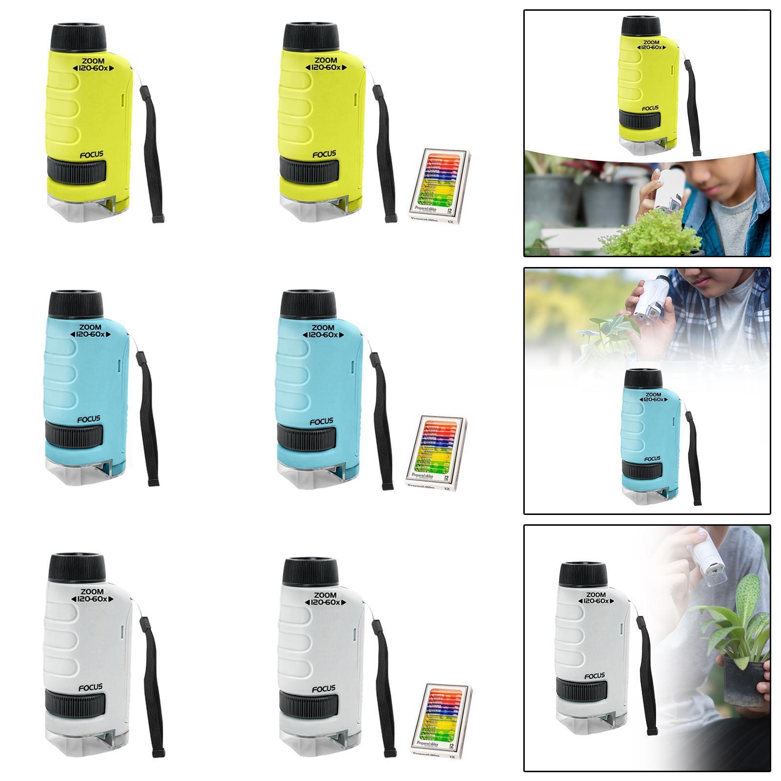 Handheld Microscope Pocket Microscope 60-120x Interactive Learning Kids Science