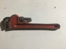 Ritco 8" 200mm Red Straight Pipe Wrench Made in USA Used. Vintage