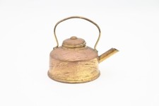 Vintage Miniature Dollhouse Brass Tea Kettle Farmhouse Teapot with Lid