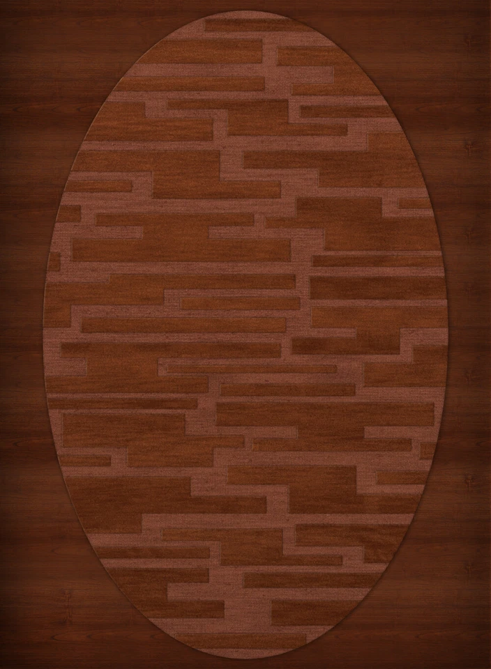 Red Transitional Hand Hooked Squares Rectangles Boxes Area Rug Patchwork DV6 - Image 2 of 2