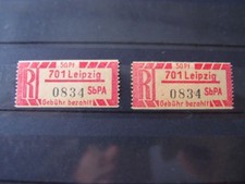 DDR 2 x Einschreibmarke Mi. 1 Cx 701 Leipzig postfrisch **G