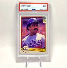 1982 Donruss Davey Lopes PSA 9 MINT POP 6, 3 higher SHARP