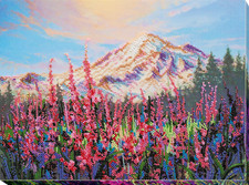 Mountain During the blooming Bead Embroidery Kit DIY Beaded Home Decor Wall Art