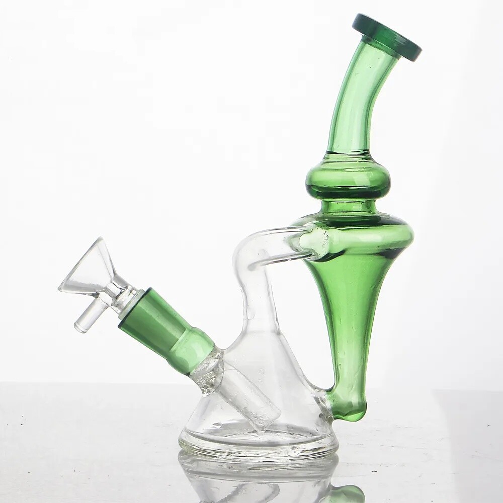 6.6" Recycler Tornado Glass Bong Smoking Pyrex Water Pipe Perc Hookah Bubbler