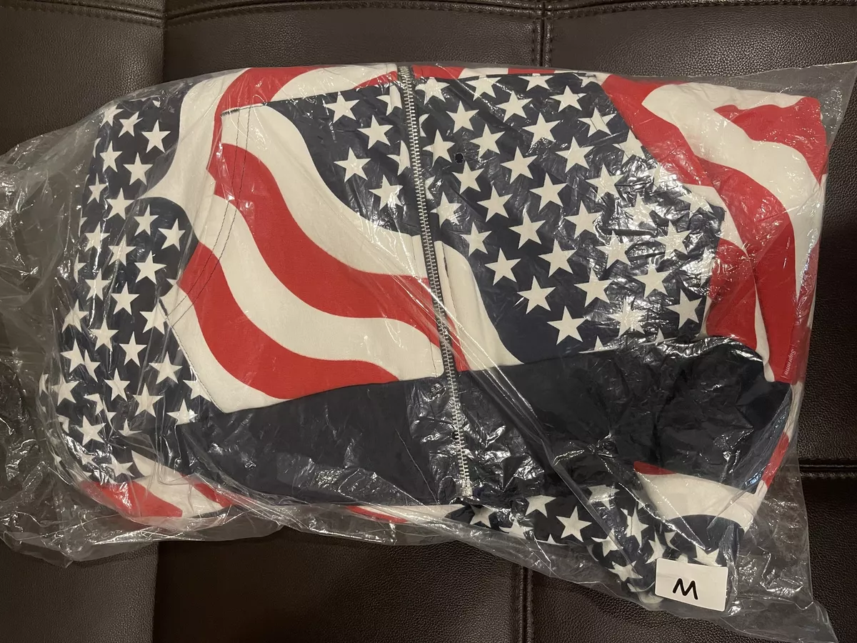 Supreme Reflective Logo Thermal Zip Up Hoodie Flag M F/W 14