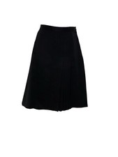 RON CHERESKIN Women  s Vintage Black Wool Pleated Skirt Sz 14