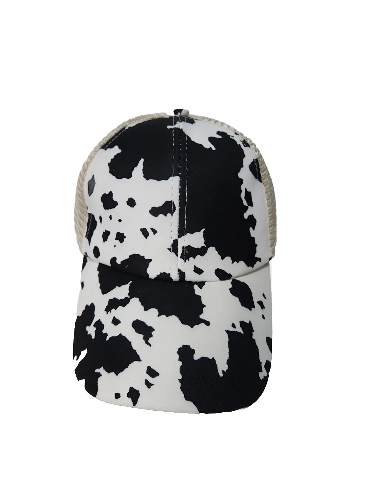 PONY Cappello da baseball Holstein modello stampa mucca berretto con apertura coda di cavallo