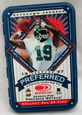 Keyshawn Johnson 1997 Donruss Preferred 4.5'' Blue Empty Tin!New York Jets WR