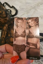 GOSSARD   32C Bijoux VIP Black Lace Padded Bra Rrp £44