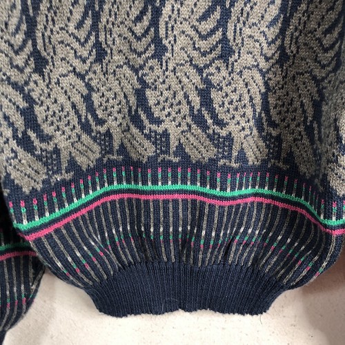 Vintage Wrangler Sweater Mens XLColorblock Chunky Knit Long Sleeve Acrylic Retro - Picture 16 of 18