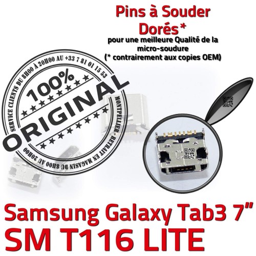 ORIGINAL Samsung Galaxy TAB 3 SM T116 Connecteur de charge à souder Micro USB - Photo 5/5