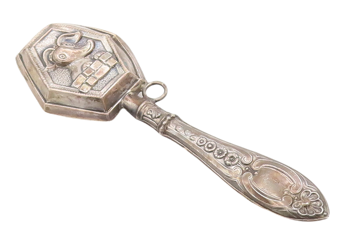 925 Sterling Silver Vintage Toy Antique Solid Carved Elephant