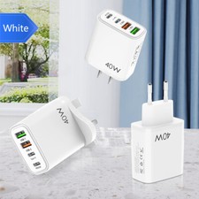 4 Port USB Wall Charger USB C Type C PD Plug Fast Quick Charge Power Adapter