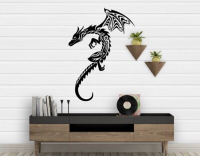 Stammesdrache inspiriert Design Home Fantasy Dekor Wandbild Aufkleber Vinyl Aufkleber