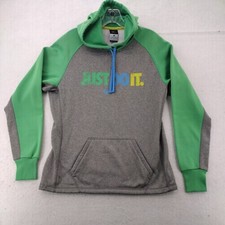 Nike Hoodie Womens M Swoosh Green Just Do It Sweatshirt