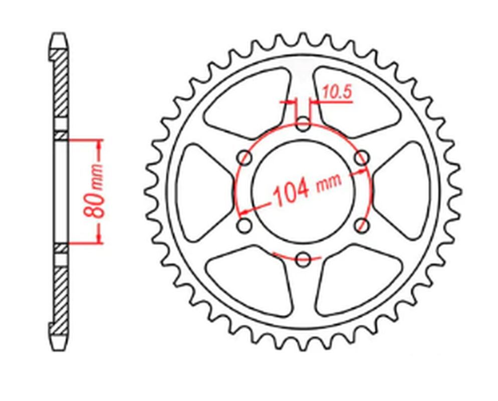 Pignon arrière 488 41 dents pour entretien transmission Kawasaki ZX9R