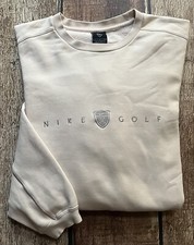 VINTAGE NIKE GOLF TIGER CREWNECK PULLOVER SWEATSHIRT BEIGE MENS LARGE EXCELLENT