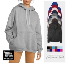 Womens Oversized Heavyweight Hoodie Sweatshirt Fleece Essentials Pullover XS-5XL