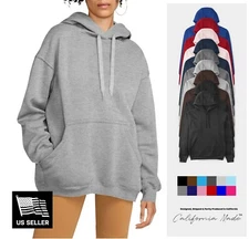 Womens Oversized Heavyweight Hoodie Sweatshirt Fleece Essentials Pullover XS-5XL