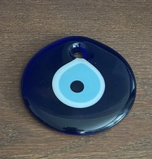 GLASS BLUE Evil Eye, Wall Decor, Wall Hanging PROTECTION NAZAR HOME DECOR 4"