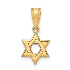 14k Yellow Gold Star of David Pendant Perfect Gift for Her