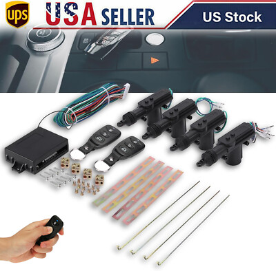 Universal Car 4 Door Power Lock Kit Keyless Entry System Security Remote Central