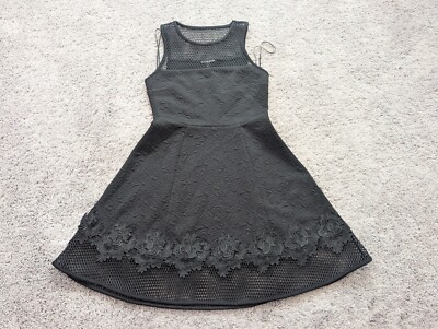 black lace and chiffon dress A-Line High Neck Long Sleeve Lace Chiffon Illusion Dress With Applique –  DorrisDress main image 0