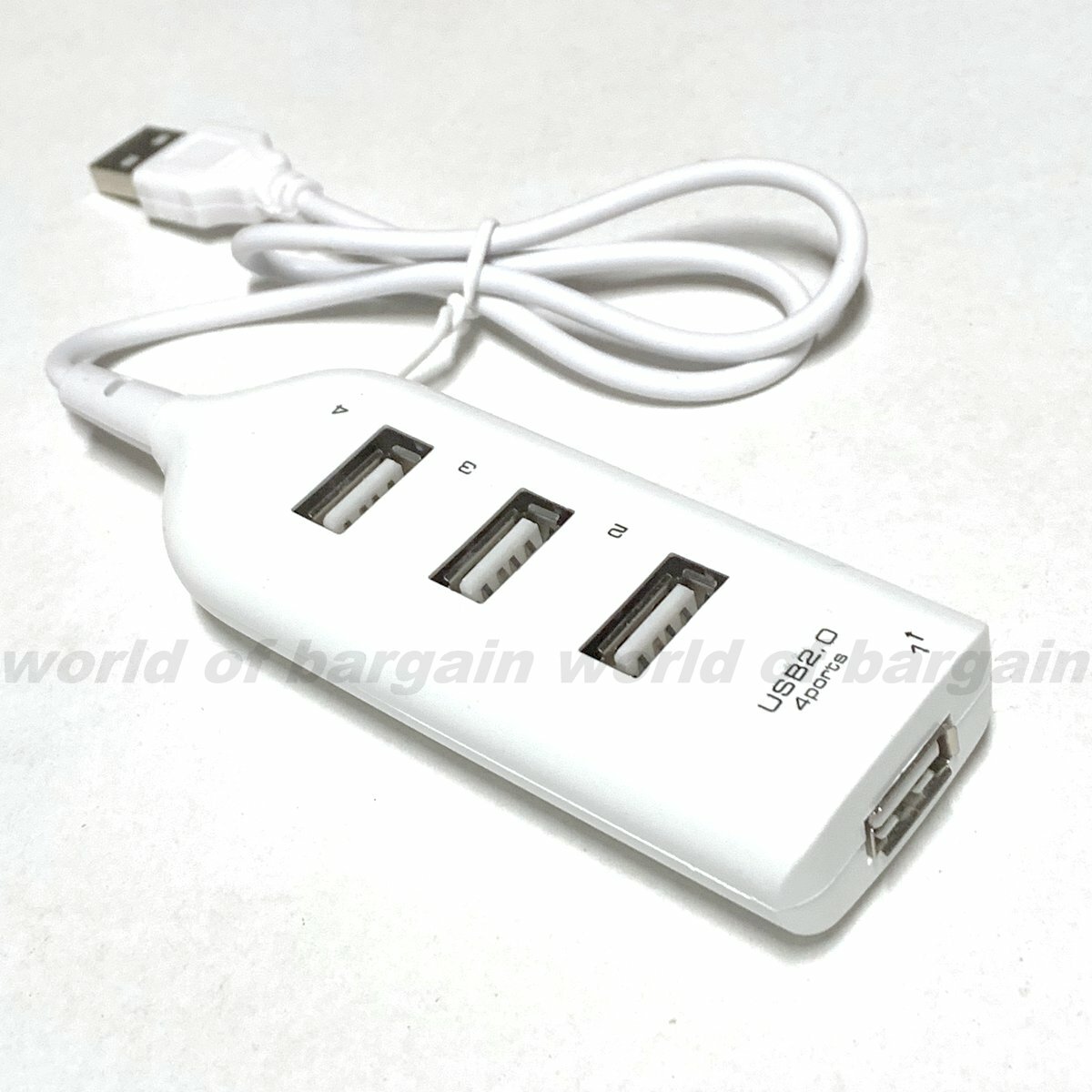 USB 2.0 PORT HUB 4-Port Plug & Play Splitter Cable Wire Exte